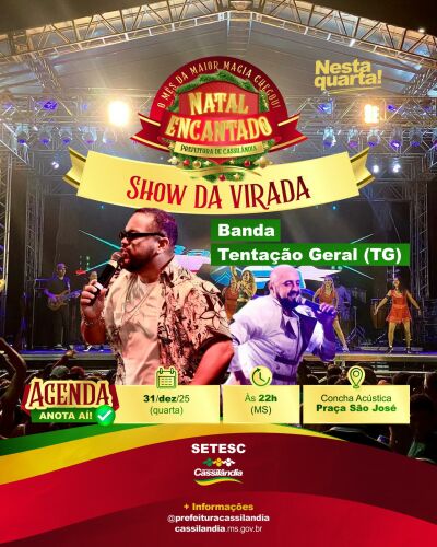 Imagem da notícia Réveillon 2025: Cassilândia prepara grande espetáculo para celebrar a chegada do Ano Novo